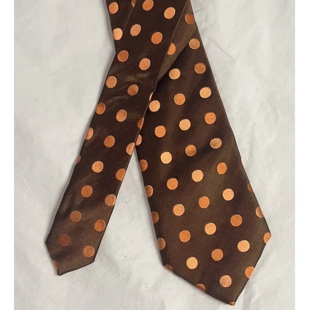 BCBG / Attitude  Men's 100% Silk Tie Necktie  - Hand Made - Brown / Copper
